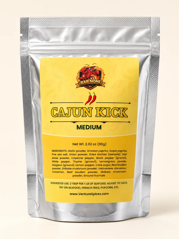 Cajun Kick Medium Bar None seasoning pouch